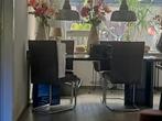 Eethoek, stoelen hanglampen industrieel, Ophalen, Gebruikt