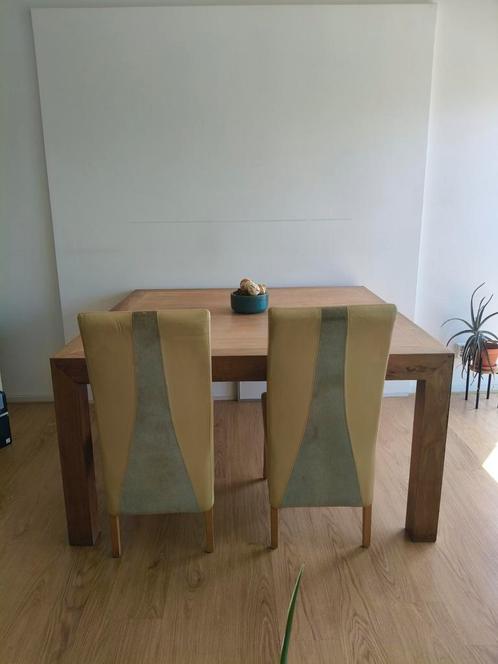 Wooden dining table with 2 chairs (optional), Huis en Inrichting, Complete eetkamers, Zo goed als nieuw, Ophalen