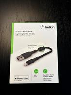 Belkin Boostcharge Lightning Naar USB-A Kabel Zwart 15cm, Ophalen of Verzenden, Nieuw, Apple iPhone