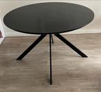 Zwarte ronde eettafel, Huis en Inrichting, Ophalen, 100 tot 150 cm, Rond, Zo goed als nieuw