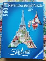 Silhouette puzzel 960 stukjes: De Eiffeltoren, Ophalen of Verzenden, 500 t/m 1500 stukjes, Gebruikt, Legpuzzel
