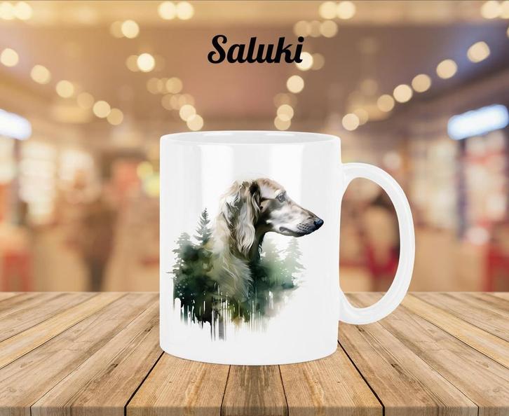 Saluki profiel mok, Huis en Inrichting, Keuken | Servies, Nieuw, Verzenden