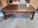 Donkerbruine eiken salontafel, Ophalen, Gebruikt, 100 tot 150 cm, Eikenhout