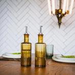 Olie- en Azijn Stel 30 CL gerecycled glas Amber 2 stuks, Ophalen of Verzenden, Nieuw