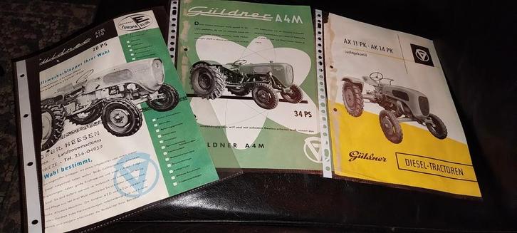 Guldner trekker folders a4m AK oldtimer traktor, Verzamelen, Overige Verzamelen, Gebruikt, Ophalen of Verzenden