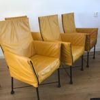 4 IZGS Montis Chaplin stoel chair saffraan geel leer, Huis en Inrichting, Stoelen, Ophalen, Overige kleuren, Leer, Zo goed als nieuw