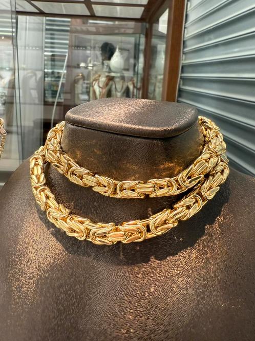 Prachtige 14 karaats gouden dikke koningsketting, Sieraden, Tassen en Uiterlijk, Kettingen, Nieuw, Goud, Goud, Ophalen of Verzenden