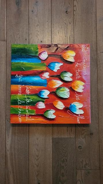 Kleurrijk Tulpen Schilderij beschikbaar voor biedingen