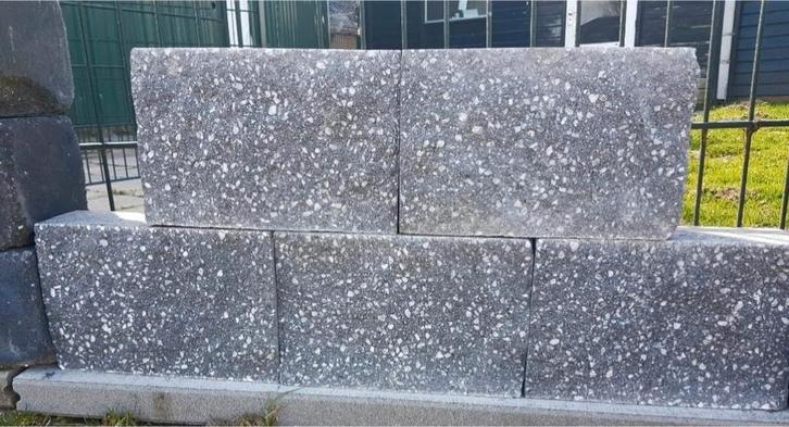 Stapelblokken Noors antraciet border bloembak blok s-partij, Tuin en Terras, Bielzen en Borders, Nieuw, Blok, Beton, Minder dan 25 cm