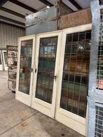 3 delige set oude ensuite / schuifdeuren glas in lood, Doe-het-zelf en Verbouw, Deuren en Horren, Ophalen, Gebruikt, 120 cm of meer