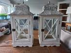 Set van 2 Brocante Lantaarns, Ophalen, Gebruikt, 50 tot 75 cm, Wit