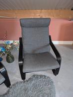 Grijze Relaxstoel met Houten Frame, Huis en Inrichting, Fauteuils, Ophalen, Hout, Minder dan 75 cm, Zo goed als nieuw