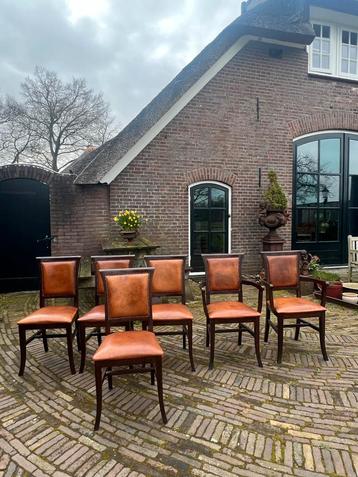 6 Schapenleren Eetkamerstoelen - Brocante Stijl beschikbaar voor biedingen