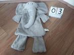 Difrax olifant knuffeldoek 34cm grijs met blauw geel, Kinderen en Baby's, Speelgoed | Knuffels en Pluche, Ophalen of Verzenden