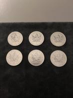6x Maple Leaf 1 oz - Zilveren Munten, Ophalen of Verzenden, Zilver