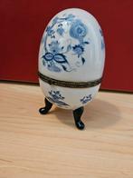 Vintage Bijouterie Ei met blue onion versiering, Antiek en Kunst, Ophalen of Verzenden