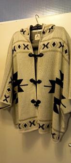 Dames poncho met capuchon, creme goud en zwart maat L ., Atmosphere, Overige kleuren, Maat 42/44 (L), Ophalen of Verzenden