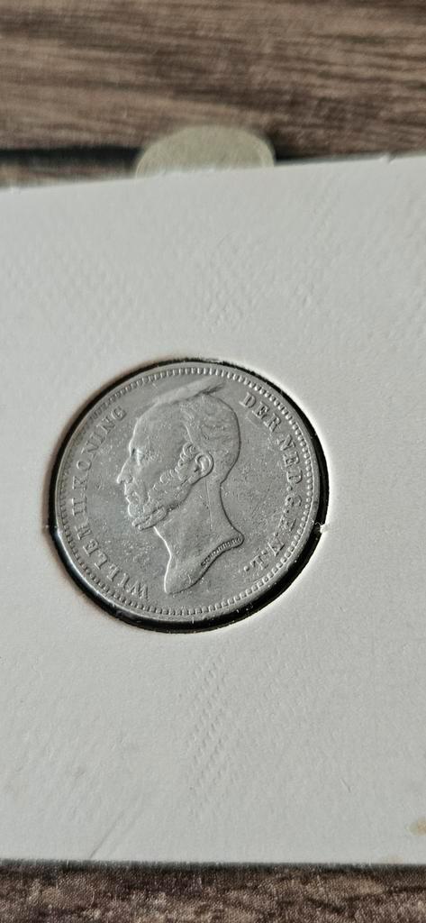 Zilveren 25 cent 1848 Willem II met hanenkam ik denk misdruk, Postzegels en Munten, Munten | Nederland, Losse munt, 25 cent, Koning Willem II