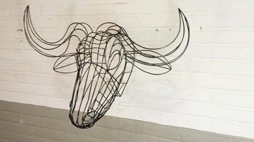 3d Metalen Stier, Draad Kunst, Wanddecoratie beschikbaar voor biedingen