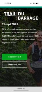 Start bewijs trail du barrage duo’s 21 september 2025, Tickets en Kaartjes, Eén persoon