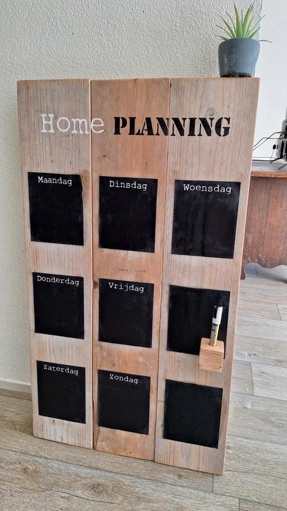 Weekplanner planbord magnetisch krijt hout, Huis en Inrichting, Woonaccessoires | Memoborden, Zo goed als nieuw, Overige typen