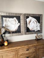 Witte Rozen Foto's - Set van 2, Ophalen of Verzenden, Zo goed als nieuw, 75 tot 100 cm, Foto of Poster