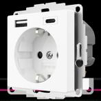 2USB stopcontact incharge WIT mat wandcontactdoos, Doe-het-zelf en Verbouw, Elektra en Kabels, Ophalen of Verzenden, Nieuw, Stopcontact