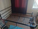 Zwart stalen bedframe 140x200, Huis en Inrichting, Slaapkamer | Bedden, Ophalen of Verzenden, 140 cm, Metaal, Zo goed als nieuw