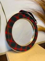 Mooie ronde Vintage Mid-Century Spiegel Tartan Schotse Ruit, Huis en Inrichting, Woonaccessoires | Spiegels, Minder dan 50 cm