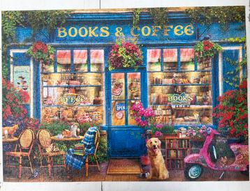 Puzzel Books & Coffee vintage Engels 1000 stukjes compleet beschikbaar voor biedingen