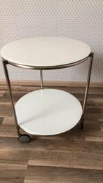 Ronde bijzettafel van ikea van melkglas, Minder dan 55 cm, Rond, Ophalen, 45 tot 60 cm