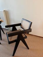 Stijlvolle rotan stoel naar Pierre Jeanneret stijl, Ophalen of Verzenden, Gebruikt, In hoogte verstelbaar