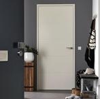 Moderne freeslijn houten binnendeur wit voorbehandeld, Doe-het-zelf en Verbouw, Deuren en Horren, Niet ingevuld, 80 tot 100 cm