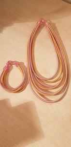 Roze/oranje ketting en armband uit Marokko, Ophalen of Verzenden