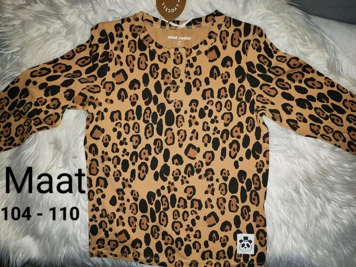 Mini Rodini Leopard Longsleeve Nieuw Maat 104 110, Kinderen en Baby's, Kinderkleding | Maat 104, Nieuw, Jongen of Meisje, Ophalen of Verzenden