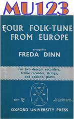 MU-123 blokfluit bladmuziek - vier Europese volksmelodieën, Muziek en Instrumenten, Bladmuziek, Piano, Klassiek, Les of Cursus