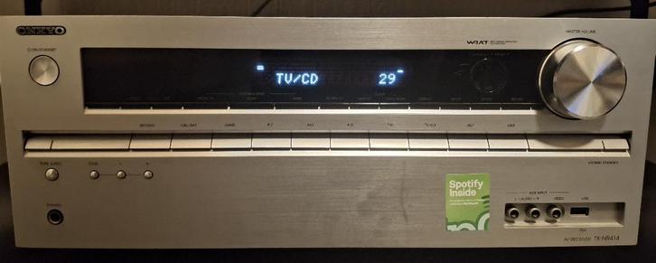 Onkyo TX-NR414 Network Receiver (Versterker) - HDMI - Zilver, Audio, Tv en Foto, Versterkers en Receivers, Zo goed als nieuw, 5.1