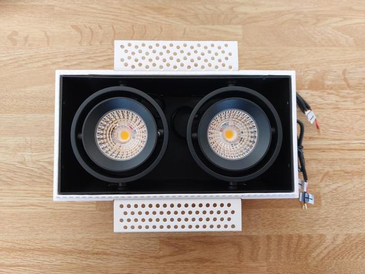 Dubbele LED inbouw spot Downlicht 2700k Zwart (70 stuks), Huis en Inrichting, Lampen | Spots, Nieuw, Plafondspot of Wandspot, Metaal of Aluminium