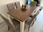 Eethoek met 6 stoelen, salontafel, vitrinekast, tv meubel, Ophalen of Verzenden