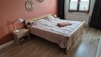 Houten bed 180x200 | Tweepersoons | Incl kastjes, Huis en Inrichting, Slaapkamer | Bedden, Ophalen, Tweepersoons, Zo goed als nieuw