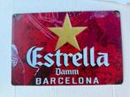 Estrella Damm Barcelona  Reclamebord  Bierbord 30 bij 20, Ophalen of Verzenden, Gebruikt, Reclamebord