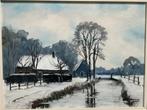 Olieverf - Jan KELDERMAN - Sneeuwlandschap - 40x30cm, Antiek en Kunst, Kunst | Schilderijen | Klassiek, Ophalen