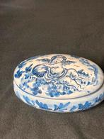 Ovale keramische doos met engel, Antiek en Kunst, Ophalen of Verzenden