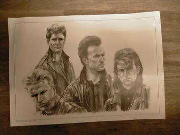 U2 Bono WAR vintage pop tekening print afbeelding beschikbaar voor biedingen