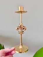 Vintage messing kaarsenstandaard kaarsenhouder Franse lelie, Ophalen of Verzenden, Koper of Brons