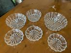 Vintage kristallen glazeb schalenset jaren 50, Antiek en Kunst, Antiek | Glas en Kristal, Ophalen of Verzenden