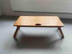 Opklapbare houten laptoptafel met verstelbaar blad, Ophalen, Minder dan 55 cm, Zo goed als nieuw, 60 cm of meer