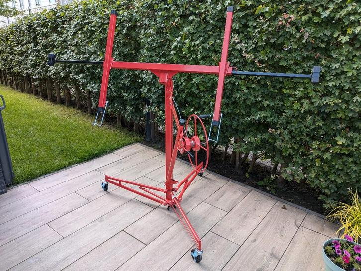Te huur platenlift voor o.a. gipsplaten, Doe-het-zelf en Verbouw, Lieren en Takels, Zo goed als nieuw, Handmatig, Ophalen