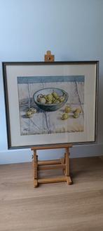 stilleven, fruitschaal met gevouwen kleed, naar Helmantel, Ophalen of Verzenden, Gebruikt, Hout, 50 tot 75 cm