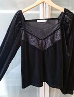 Costes Atelier fluweel blouse kant zwart L nieuw, Kleding | Dames, Blouses en Tunieken, Zwart, Maat 42/44 (L), Nieuw, Ophalen of Verzenden